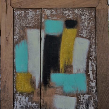Huile sur bois sable 78 x 60 cm