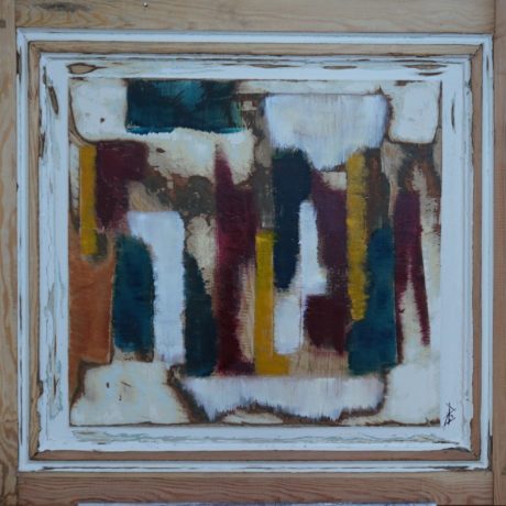 Huile sur bois 75 x 71 cm