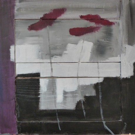 Acrylique sur bois porte ancienne 77,5 cm x 73,5 cm