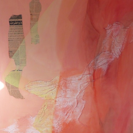 Huile sur toile et tissu gaze 81 cm x 100 cm (40F)