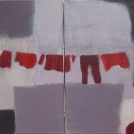 diptyque huile sur toiles 2 fois 40 cm x 40 cm