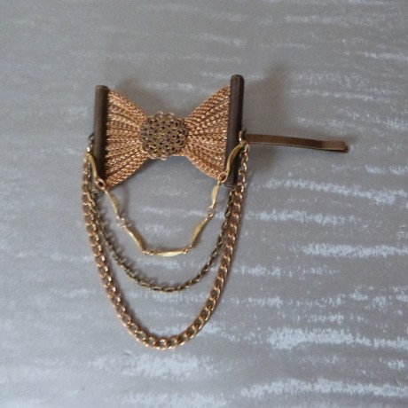 Pince à cheveux bijou de tête noeud et chaînes fantaisie