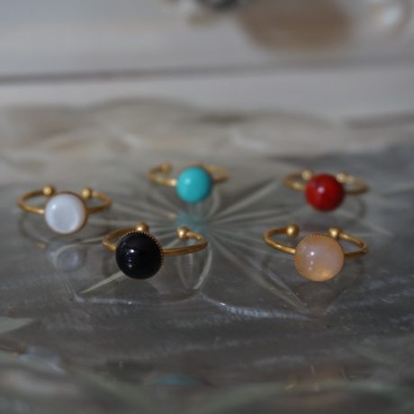 bague pierre semi précieuse acier inoxydable