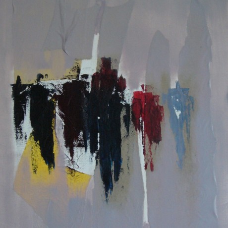 Huile sur toile et collage papier vendue