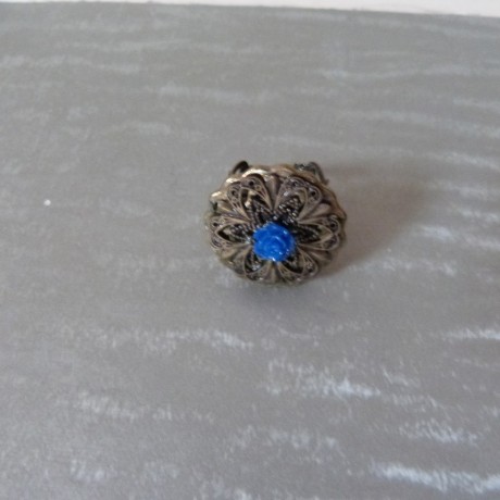 Bague rétro bronze et perle motif petite rose