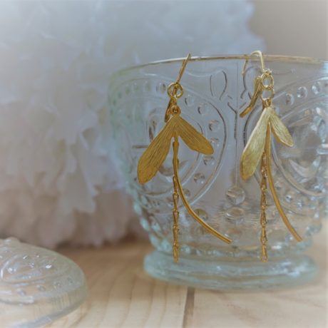 boucles d'oreilles or libellule