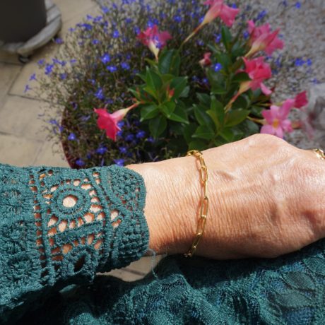 Bracelet doré gourmette gros maillon acier inoxydable